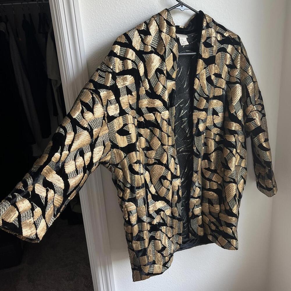 Sequin and velvet cardigan/blazer